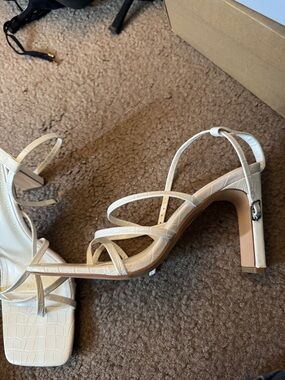 New White Strappy Heels
